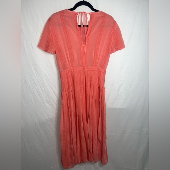 J Crew Embroidered Chiffon Pleated Midi Dress - Picture 5 of 6